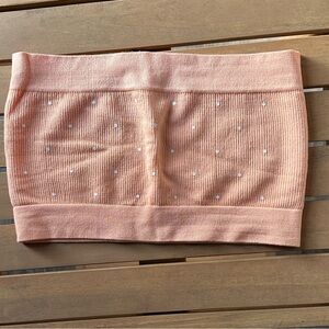 4/$20, NWOT LOFT peach bandeau/bra top either white dots, xs/s